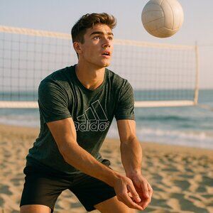 Adidas Youth XL Charcoal Heathered Short Sleeve Logo Tee